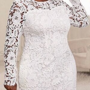 White lace bodycon dress